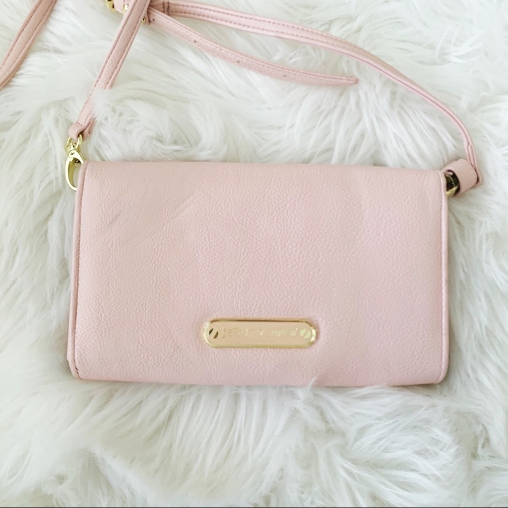 Betsey Johnson Pink Polkadot Coquette Aesthetic Bow Crossbody - Picture 2 of 3